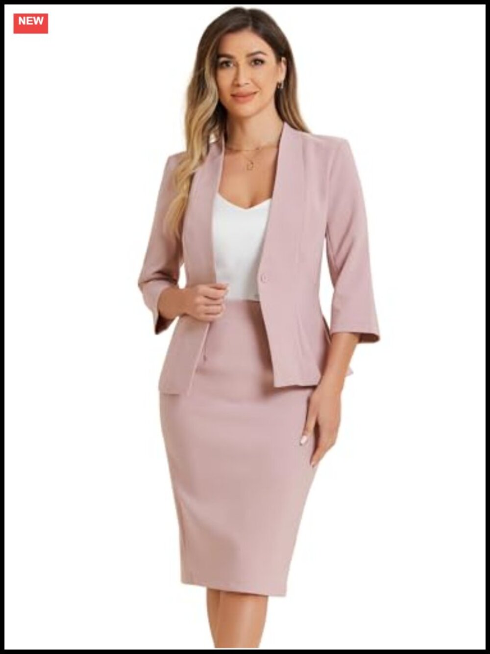 Women's 2-Piece Skirt Suit Set Office Work Outfit Blazer Pencil Skirt